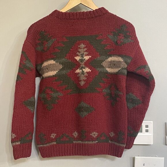 Eddie Bauer Sweater Wool Aztec Southwest Print Vintage Size XSmall Petite - Picture 2 of 6